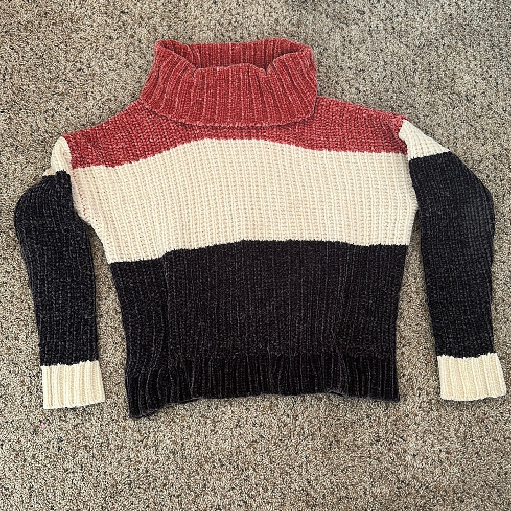 Striped turtleneck sweater